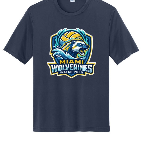 Miami Wolverines Water Polo Mascot Shield Short Sleeve Dri-fit for Men & Youth