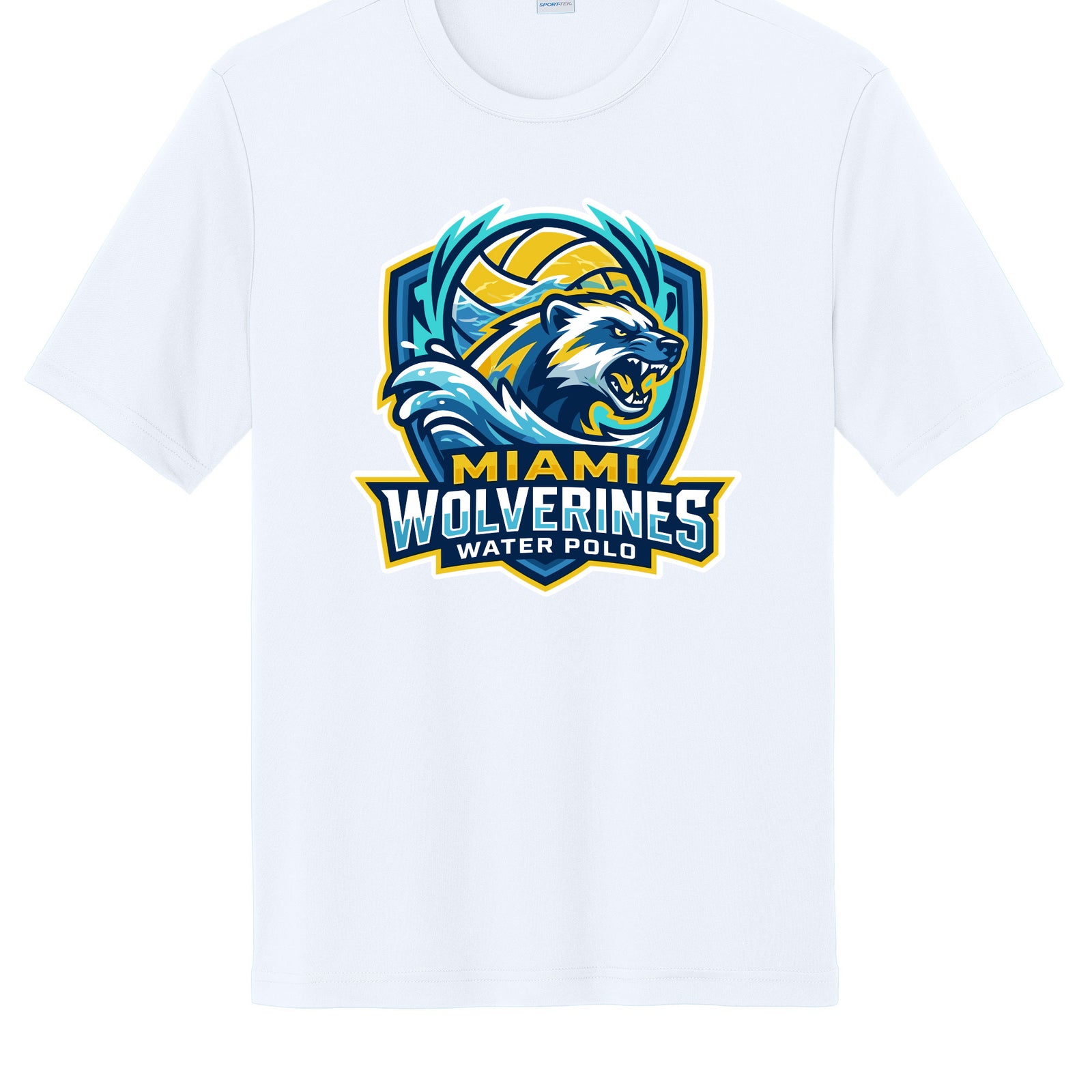 Miami Wolverines Water Polo Mascot Shield Short Sleeve Dri-fit for Men & Youth