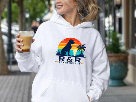 R&R Boxer Rescue Half Moon Logo Hoodie Unisex