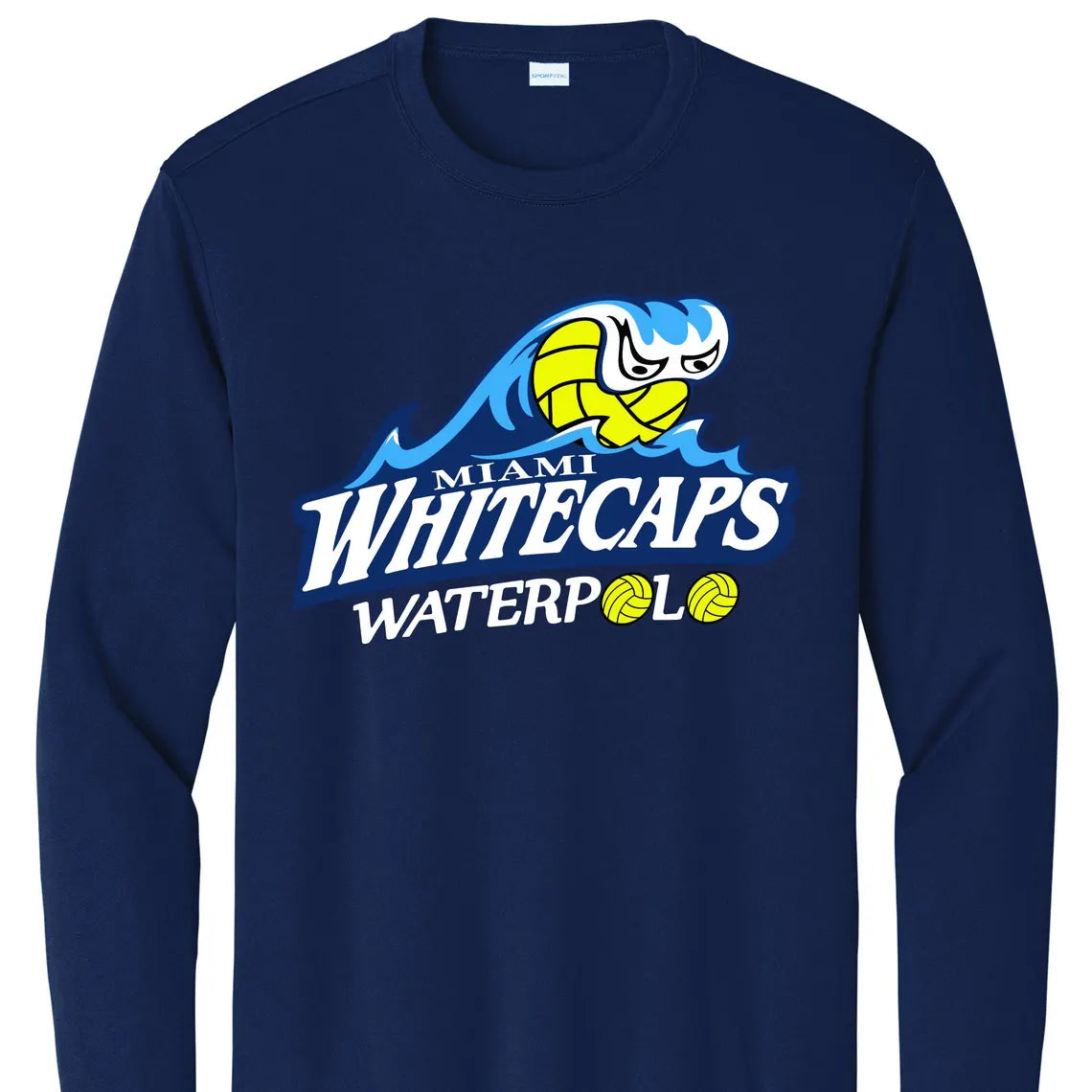 Miami Whitecap Water Polo Unisex Drifit Long Sleeve Shirt for Comfort