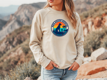 R&R Boxer Rescue Circle Logo Crew Crewneck Sweater Unisex