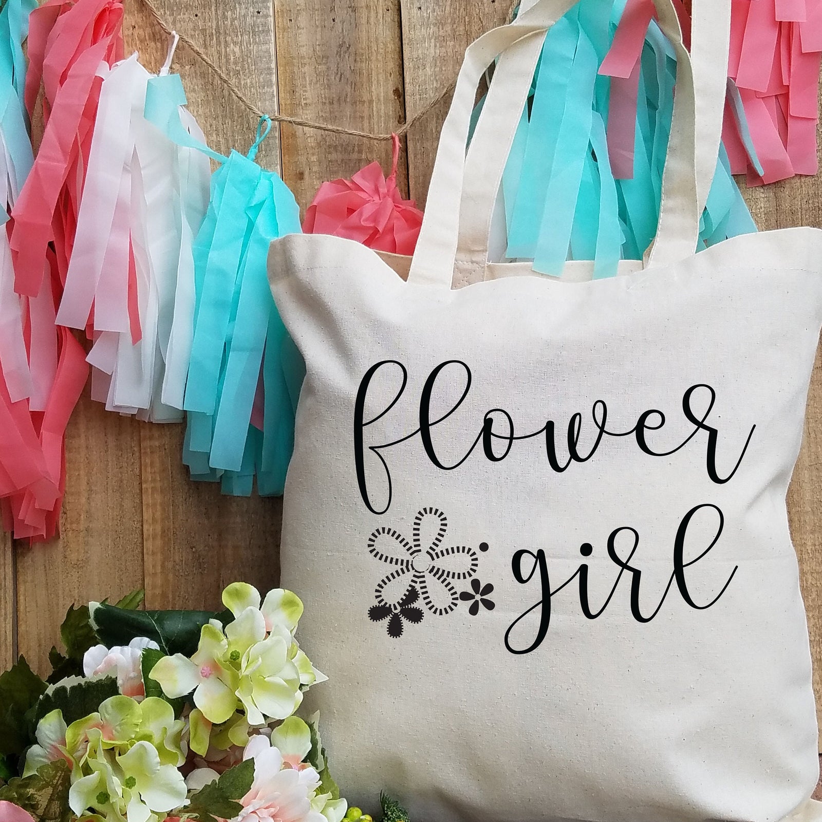 Maid of Honor Tote - Flower Girl Tote- Bridesmaid Tote - Wedding Party Gift
