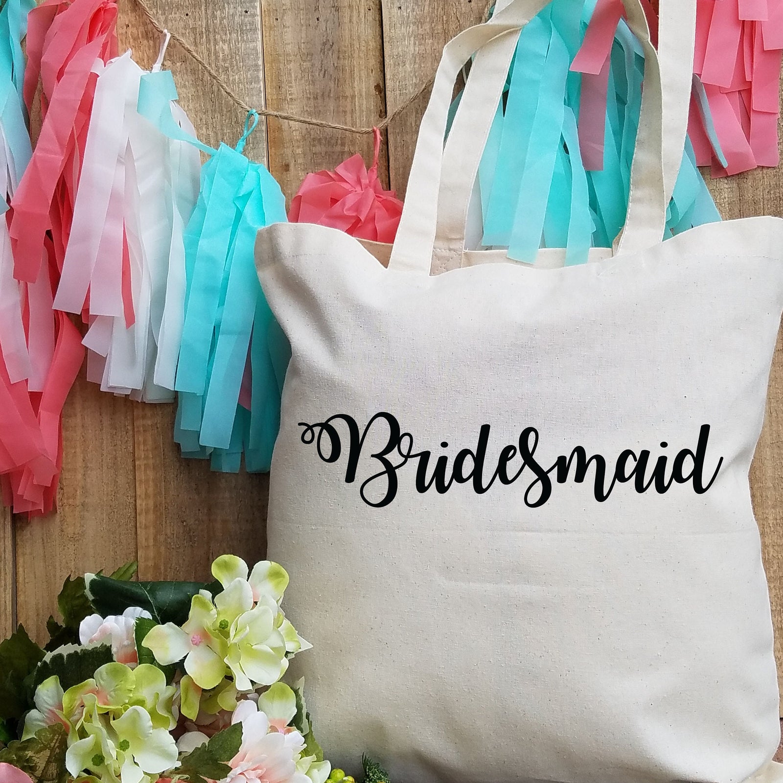 Maid of Honor Tote - Flower Girl Tote- Bridesmaid Tote - Wedding Party Gift