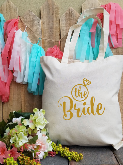 The Bride Tote Bag - Wedding Tote - Bride to be Gift - Bridal Shower Gift - Bride Gift Bag