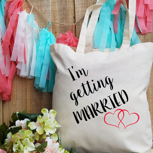 I'm Getting Married Tote Bag for Bride-to-Be Events