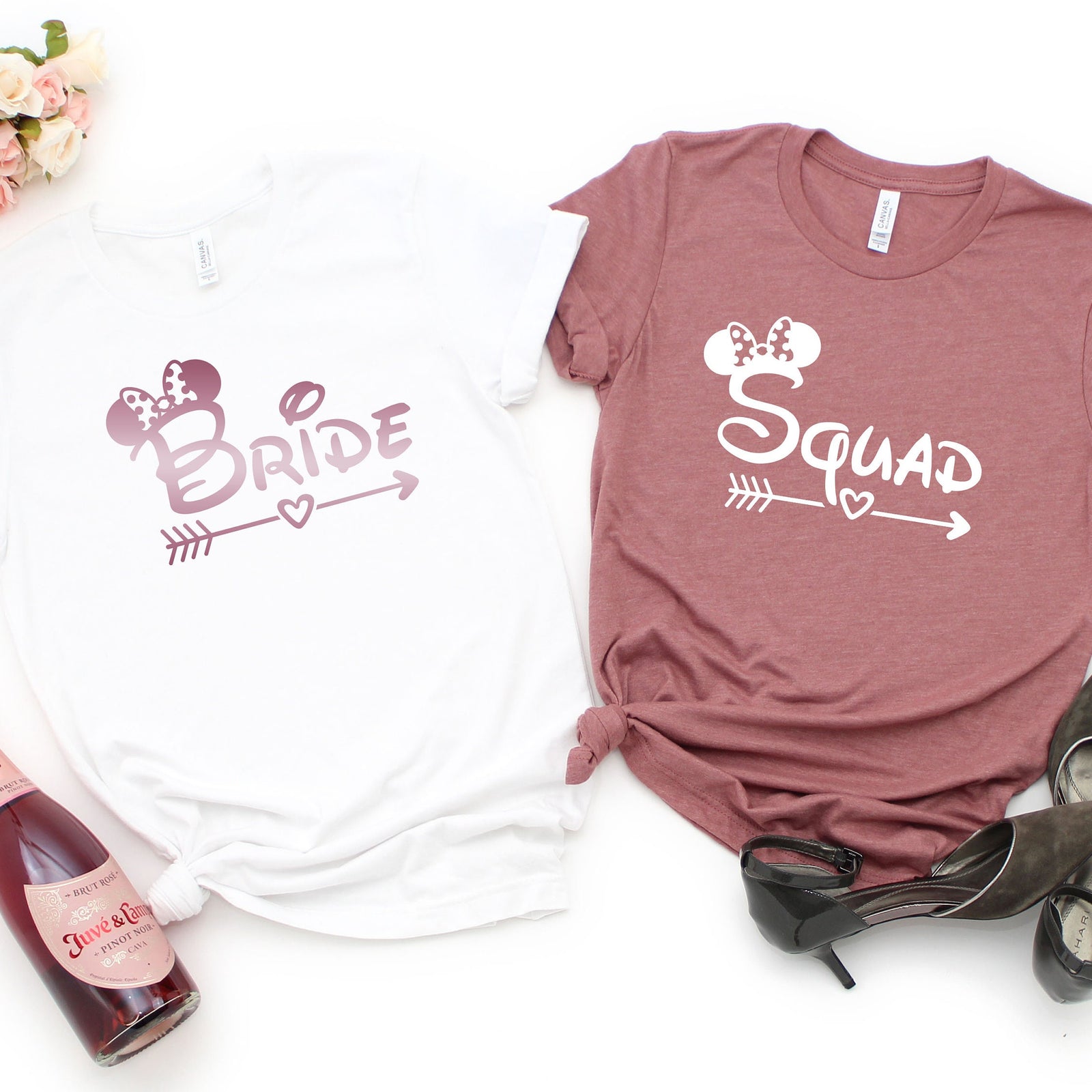 Disney Bride T Shirt - Minnie Mouse Bride T Shirt - Disney Bachelorette Party Matching Shirts - Squad Shirts
