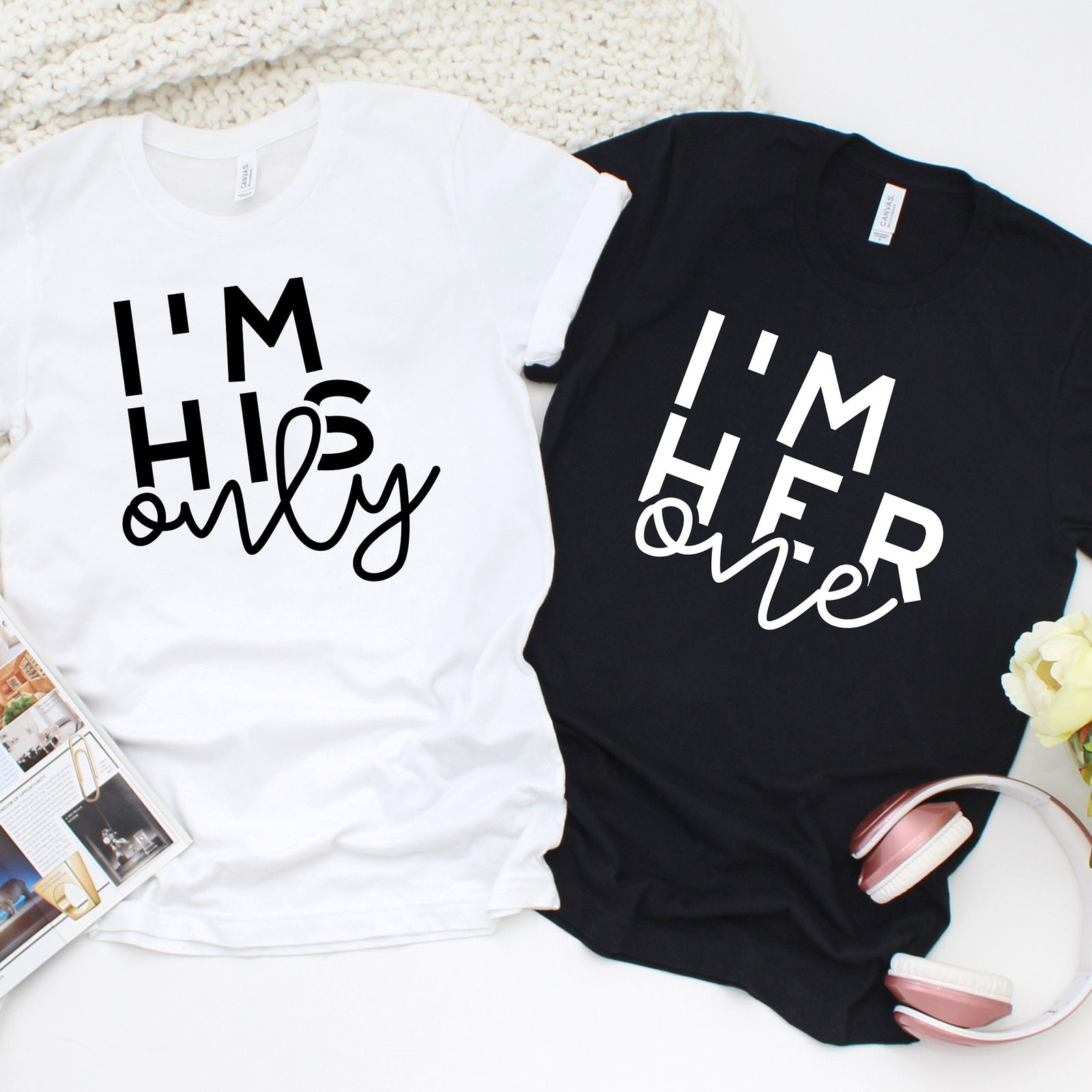 I'm His Only - I'm Her One - Couples T Shirts - Matching Shirts for Couples - Honey Moon - Anniversary Vacation