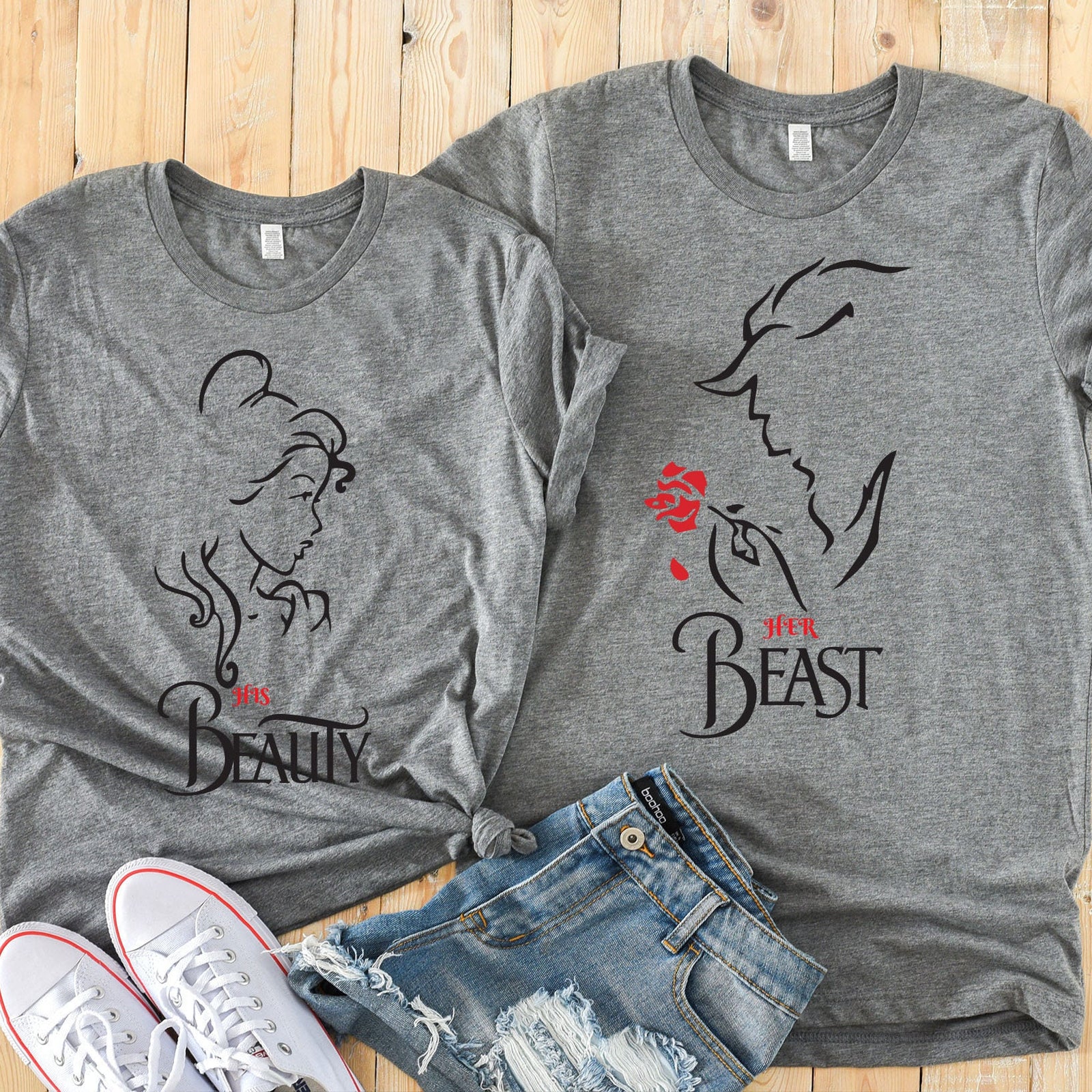 Beauty and the Beast - Her Beast and His Beauty Disney Couples Shirts - Matching Disney Shirts