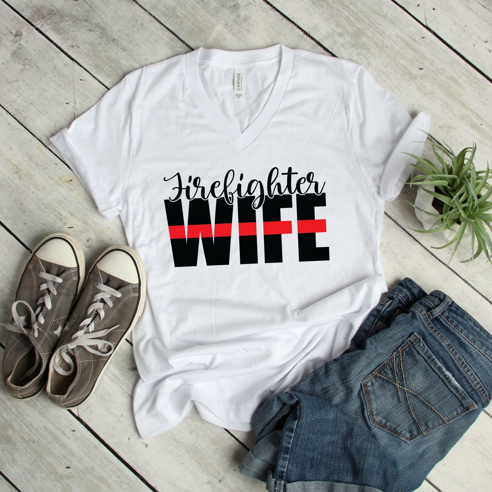 Firefighter Wife Shirt - Fire Fighter Love T Shirt - Firefighter Wife Statement Shirt