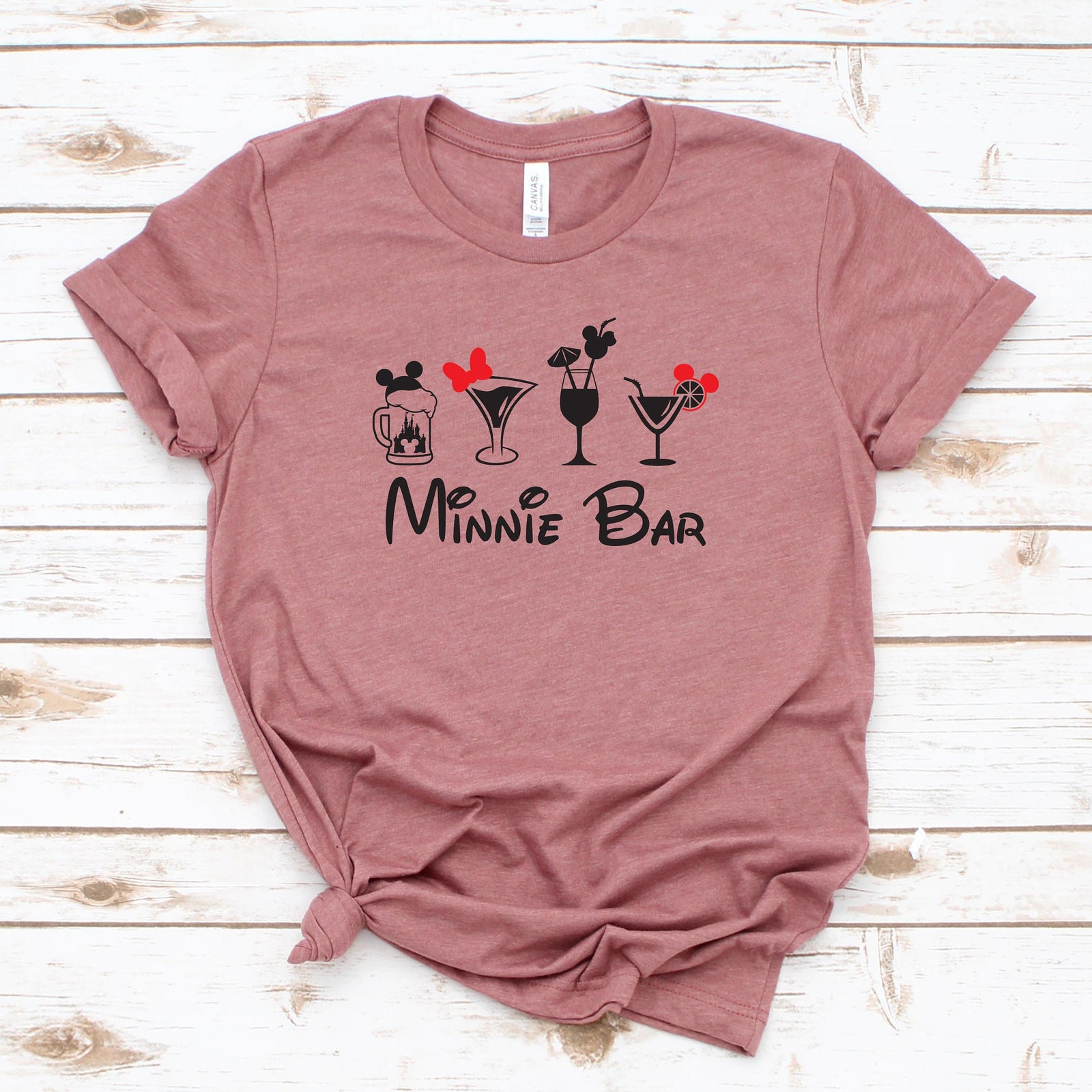 Minnie Bar t shirt - Drinking Shirt - Martini Drink Wine Glass - Disney - Epcot Food and Wine