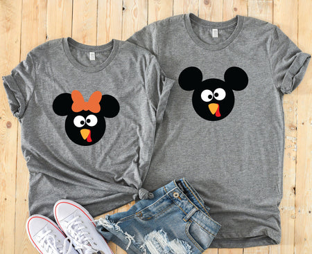 Minnie and Mickey Turkey Shirts for Happy Thanksgiving