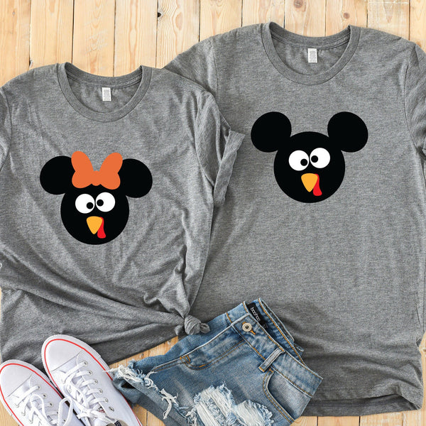 Minnie and Mickey Turkey Shirts for Happy Thanksgiving