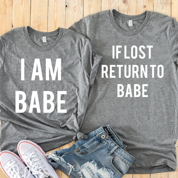 If Lost Return to Babe Cute Couples T Shirts Set