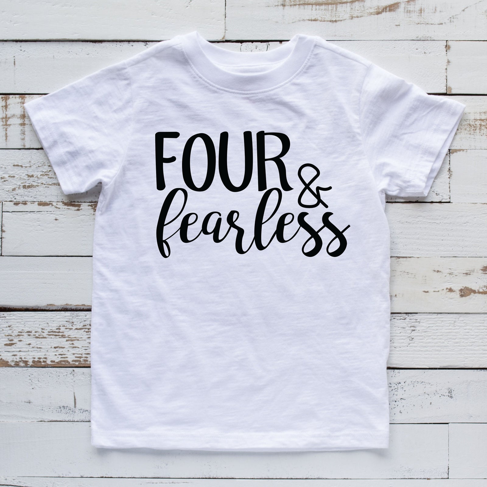 Four and Fearless T Shirt - Birthday Shirt for Boy - Birthday Shirt for Girl - Turning 4 - Turning Four