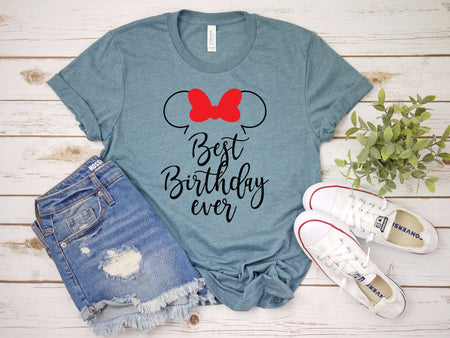 Best Birthday Ever Minnie T Shirt for Disney Fans