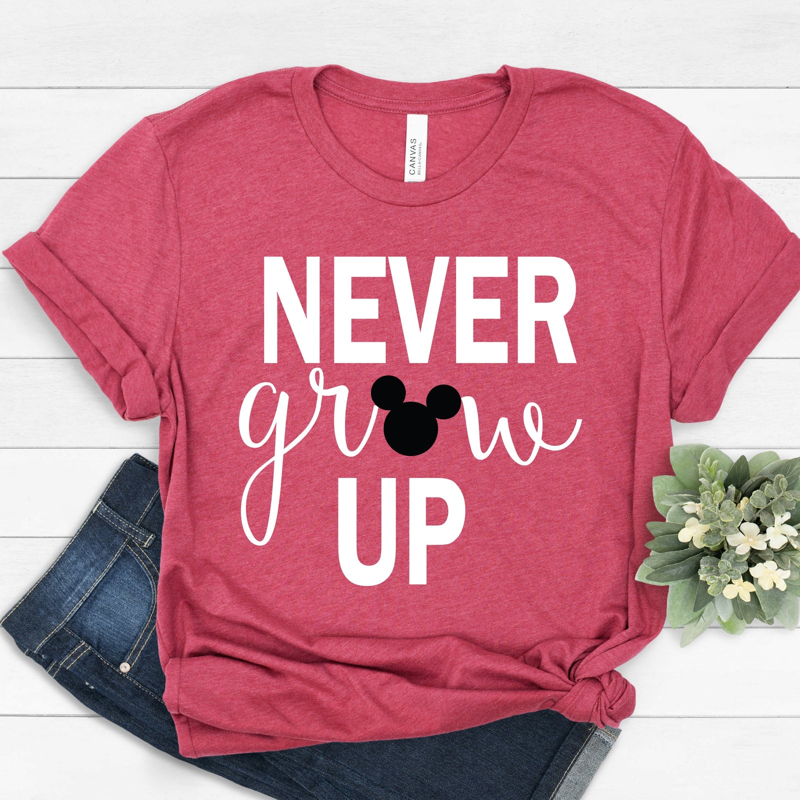 Never Grow up Mickey T Shirt- Disney Favorite - Disney Fan T Shirt