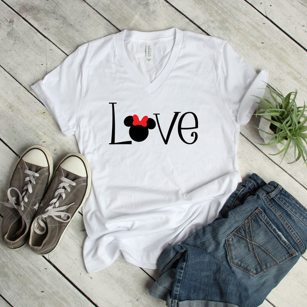 Minnie Mouse Love T-Shirt for Disney Trips and Valentine's Day