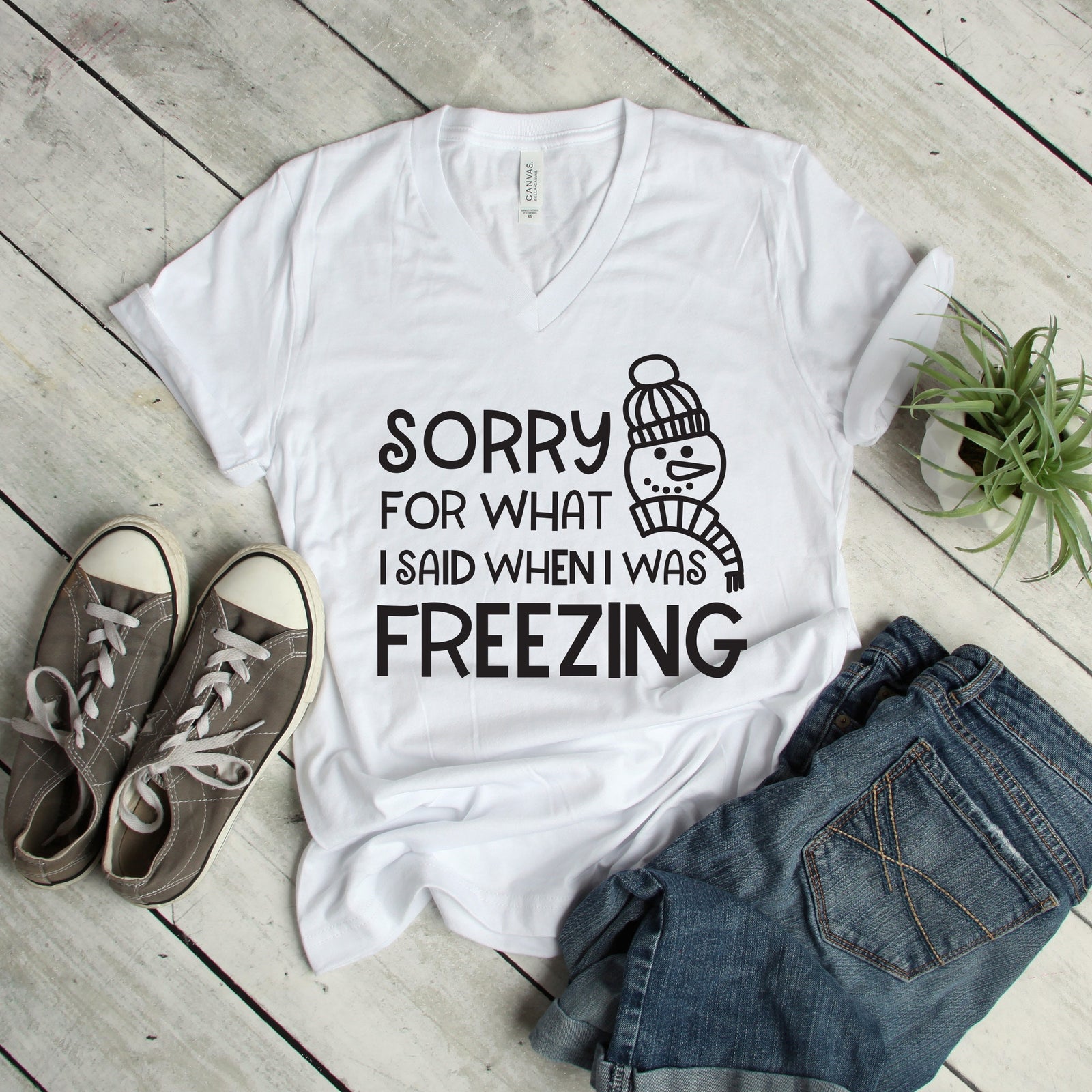 Sorry for what I said when I was Freezing Christmas T Shirt - Funny X-Mas T Shirt - Cute Snowman T Shirt