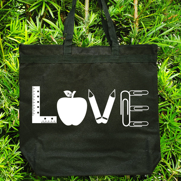 LOVE Shapes Teacher Tote Bag - Stylish Gift for Educators