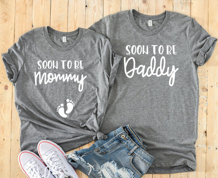 Soon to be Mommy and Daddy Matching Shirts for Baby Reveal