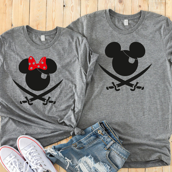 Pirate Minnie and Mickey Shirts for Fun Couples
