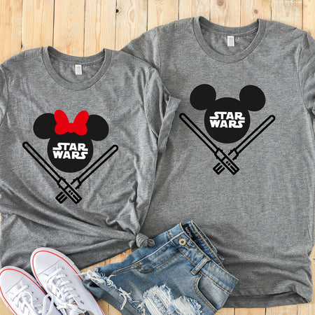 Star Wars Minnie and Mickey Shirts for Couples Fun