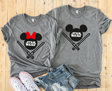 Star Wars Minnie and Mickey Shirts for Couples Fun