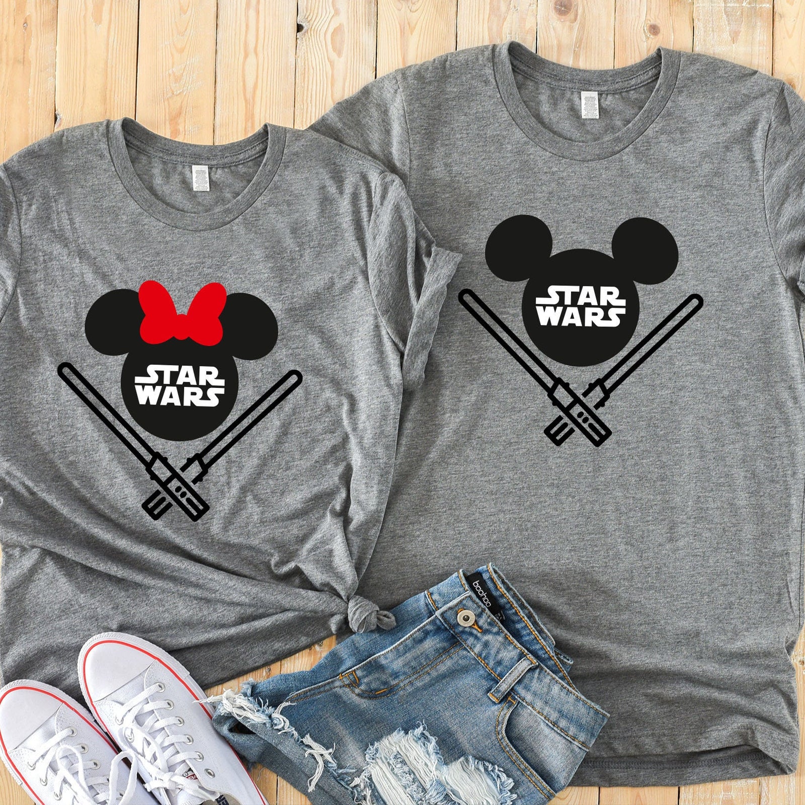 Star Wars Minnie and Mickey Shirts - Disney Star wars Couples Shirt- Disney Matching Shirts - Minnie and Mickey Couple Fan Shirt