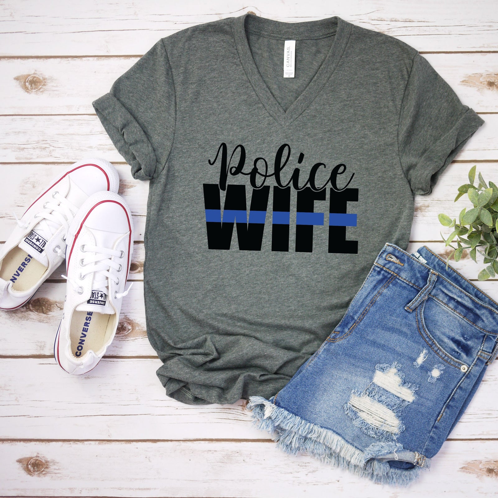 Police Wife T Shirt - Blue Line T Shirt - Police T Shirt