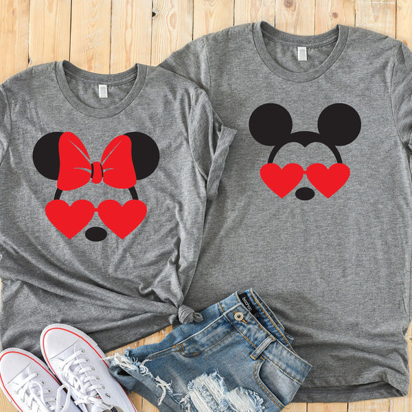 Minnie and Mickey Valentine's Day T Shirts for Couples