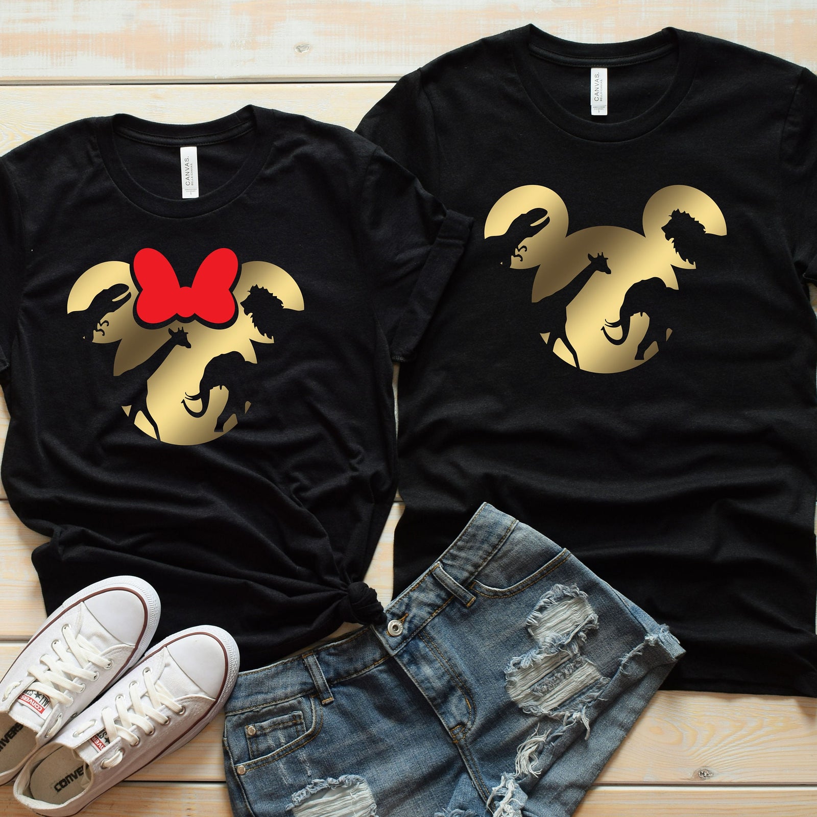 Animal Kingdom Minnie and Mickey Shirts - Disney Couples - Matching Shirts - Safari Shirts