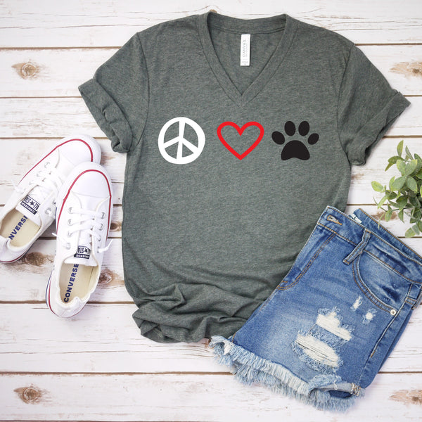 Peace Love Paw T Shirt - Perfect Gift for Dog Lovers