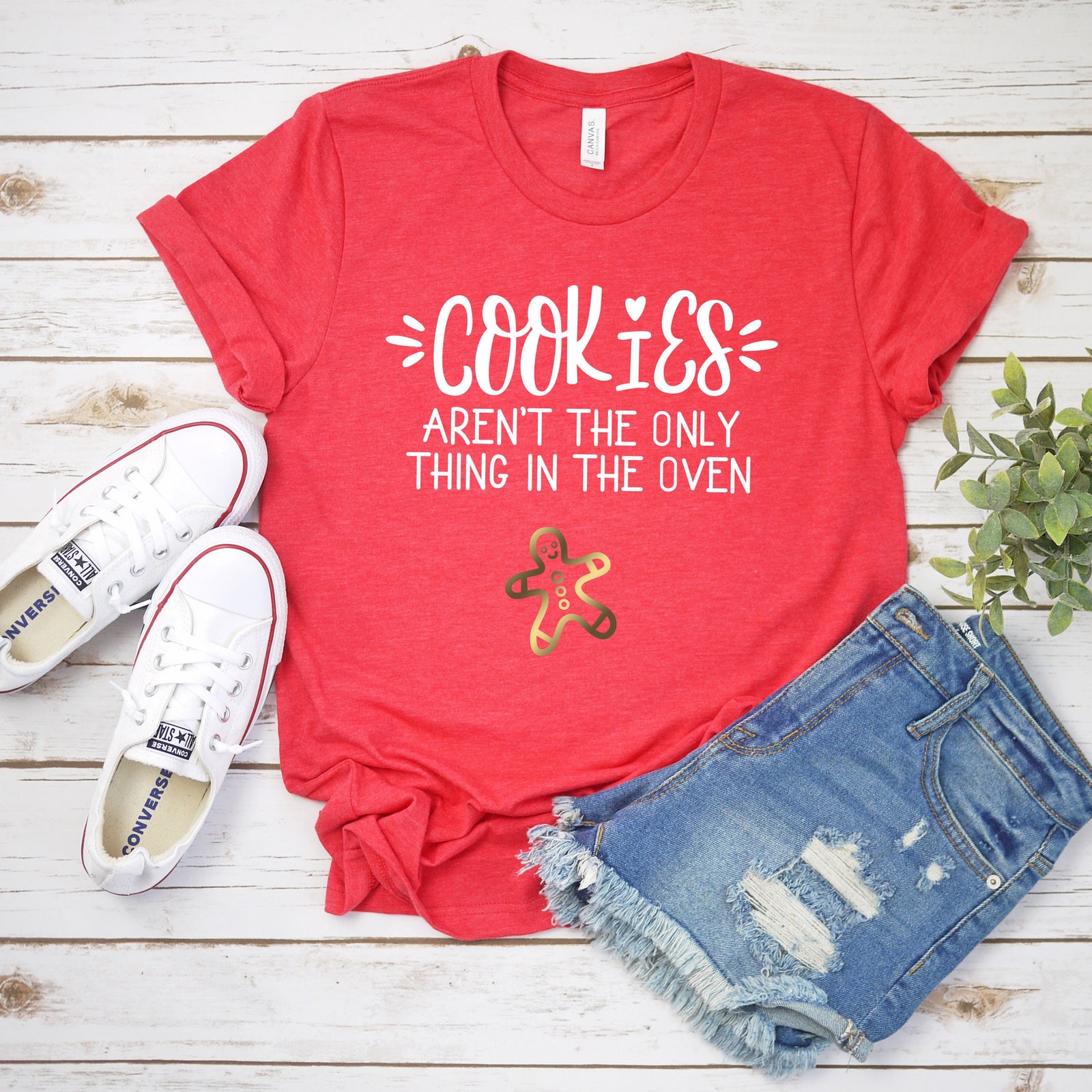 Cookies Aren't the Only Thing in the Oven T Shirt - Pregnancy Announcement T Shirt - Christmas Baby - Christmas Baby Announcement Shirt
