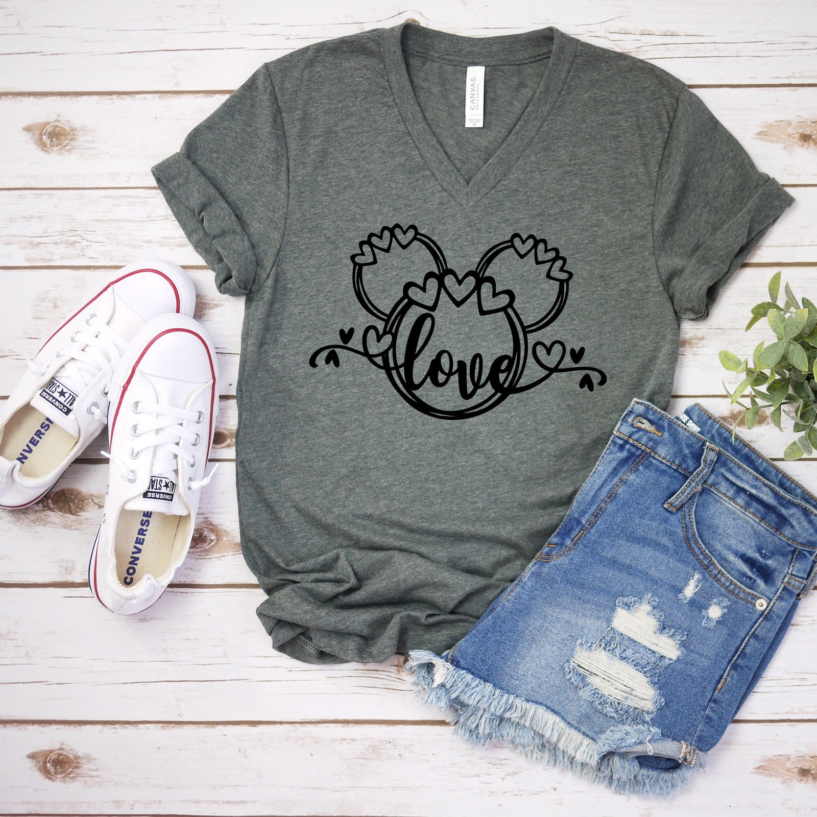 Mickey Heart Love Scribble Silhouette T Shirt- Disney Couple Matching Shirts - Mickey Mouse T Shirt - Cute Mickey Valentine Shirt -