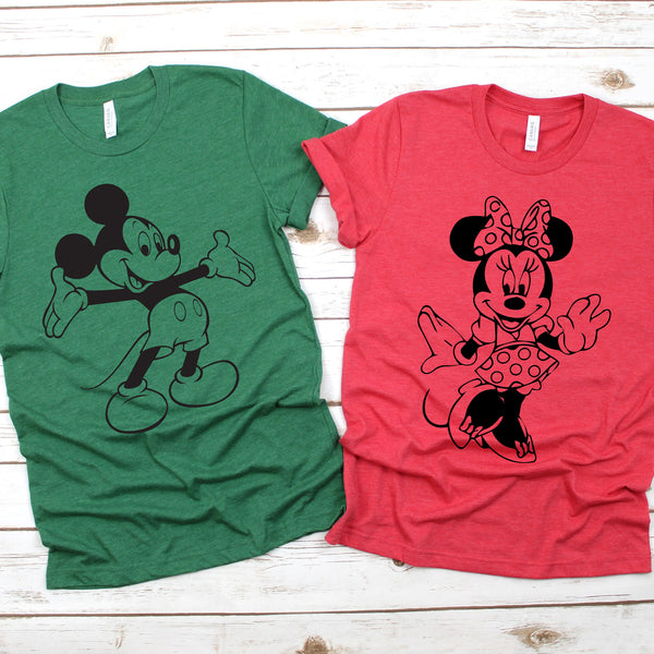 Minnie and Mickey Full Body Character T Shirts for Couples