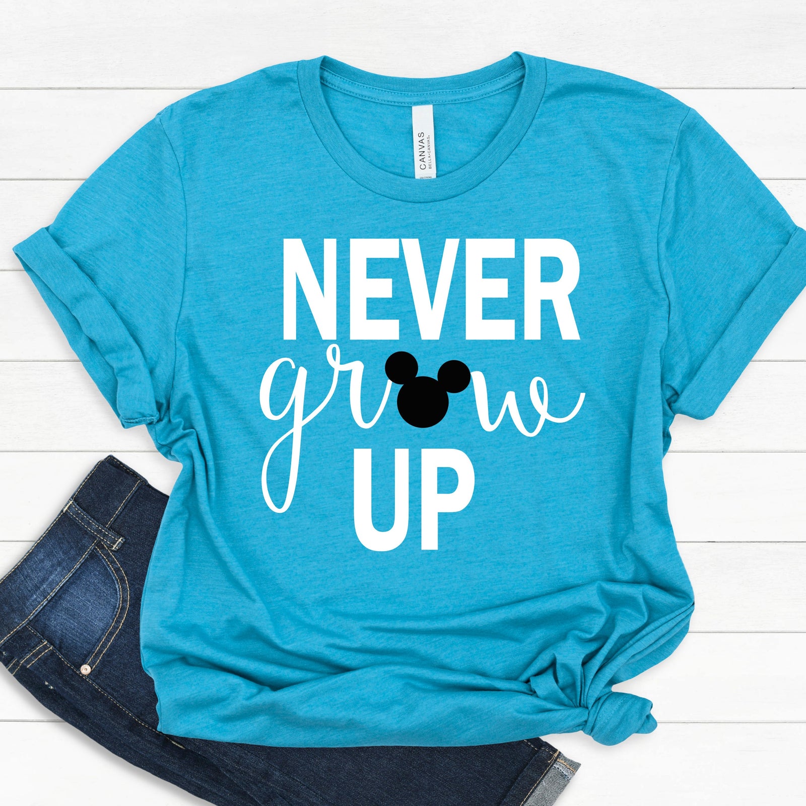 Never Grow up Mickey T Shirt- Disney Favorite - Disney Fan T Shirt
