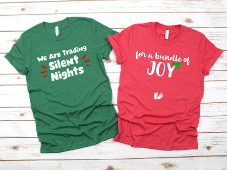 We Are Trading Silent Nights Christmas Shirt for Expecting Parents