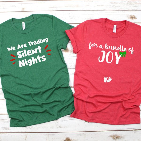 We Are Trading Silent Nights Christmas Shirt for Expecting Parents
