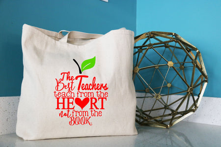 The Best Teachers Teach from the Heart Jumbo Tote Bag