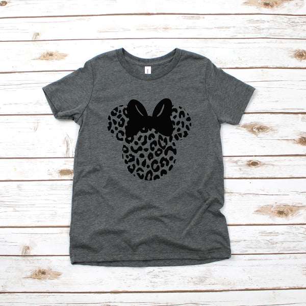 Custom Animal Print Minnie Mouse Youth T Shirt Personalized Fun