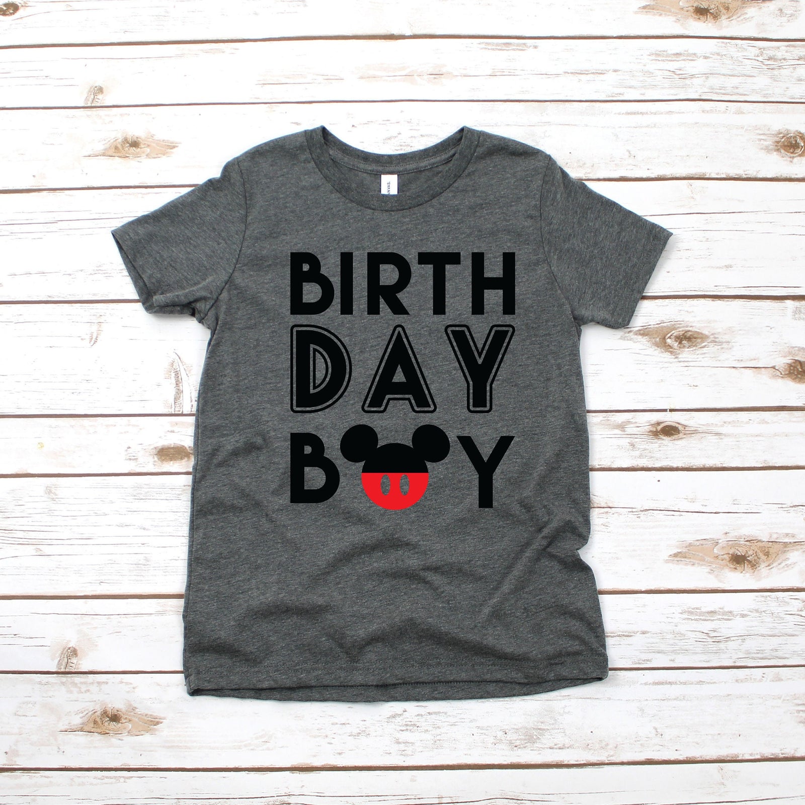 Custom Mickey Birthday Boy T Shirt - Personalized Disney Mickey Birthday Shirt - Name Monogram Mickey Birthday Shirt