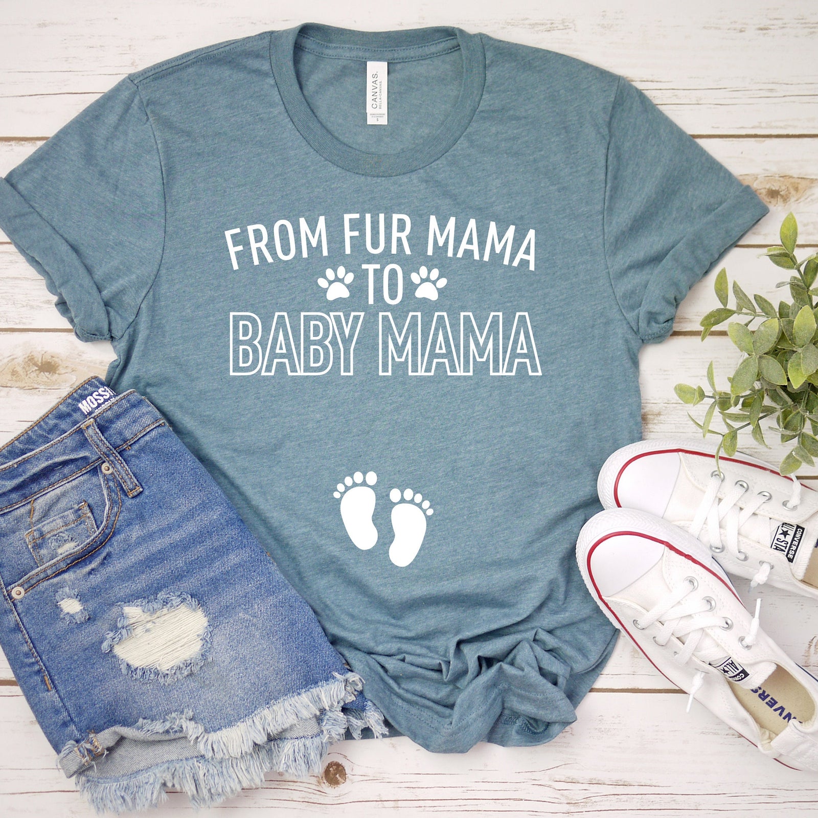 From Fur Mama to Baby Mama T-shirt - Mom to be Shirt - Mom to be Gift - New Mom Gift - Baby Announcement T Shirt