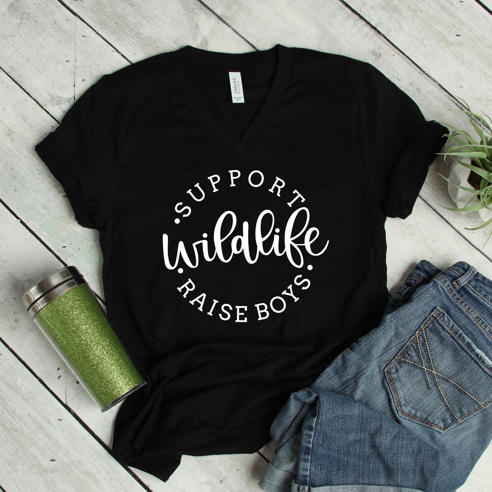 Support Wildlife Raise Boys T Shirt -Mom Life T Shirt- Mother's Day Gift Idea - Funny Mom Shirt
