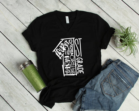 Stylish 1st Grade Teacher T Shirt - First Grade Teacher T Shirt perfect for the Grade One Team, made from soft cotton.