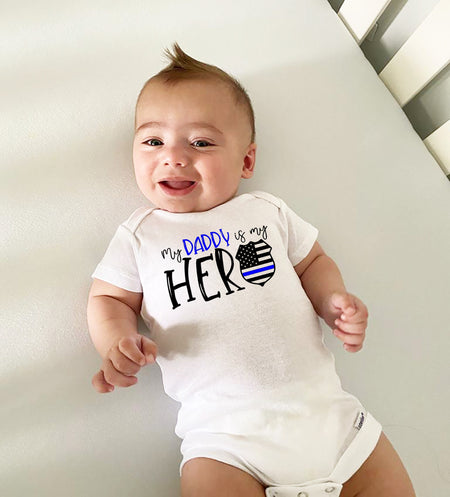 My Daddy is My Hero Police Officer Baby Onesie