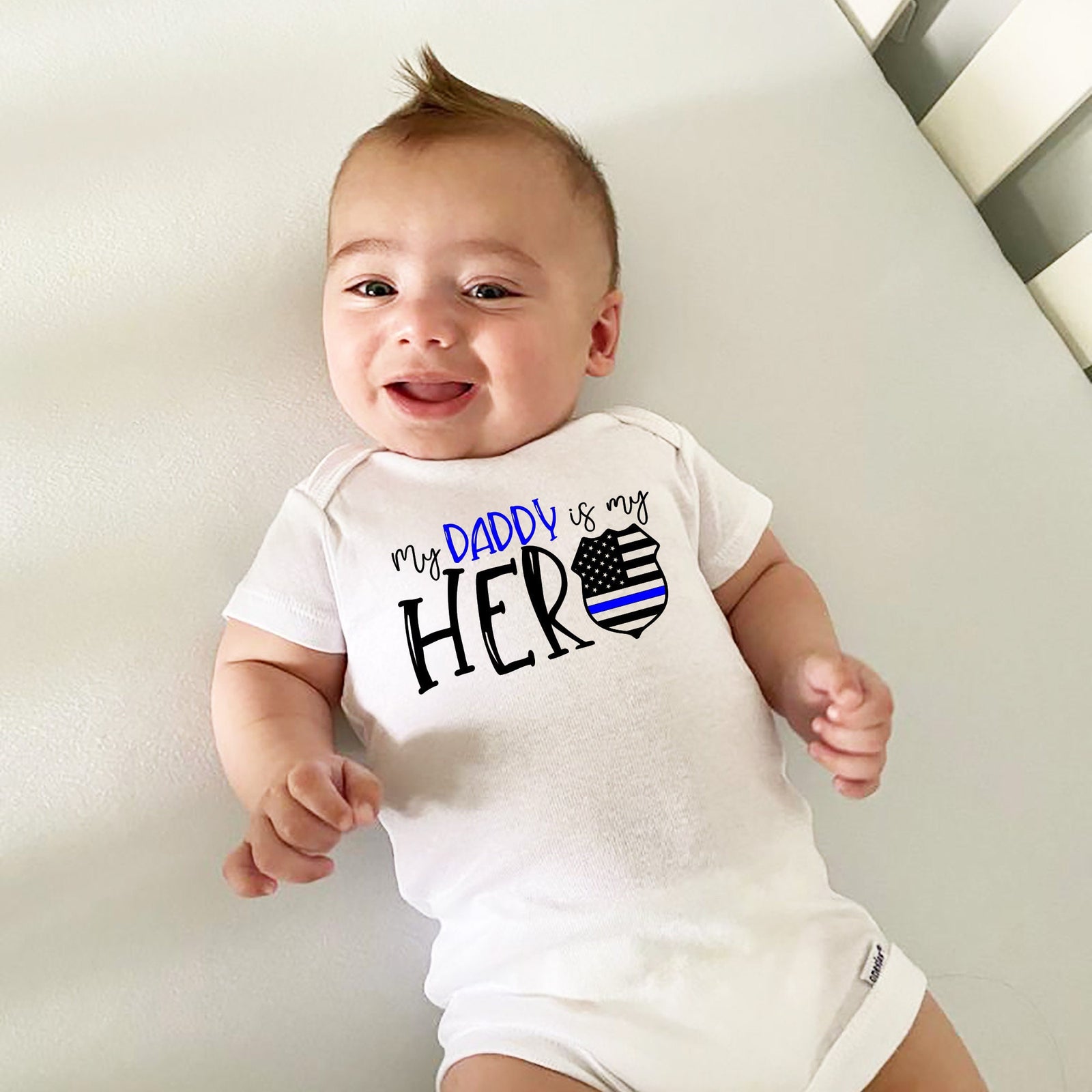 My Daddy is my Hero Onesie - Police Officer Baby Onesie - Front Line Dad Onesie - Police Officer Baby Gift