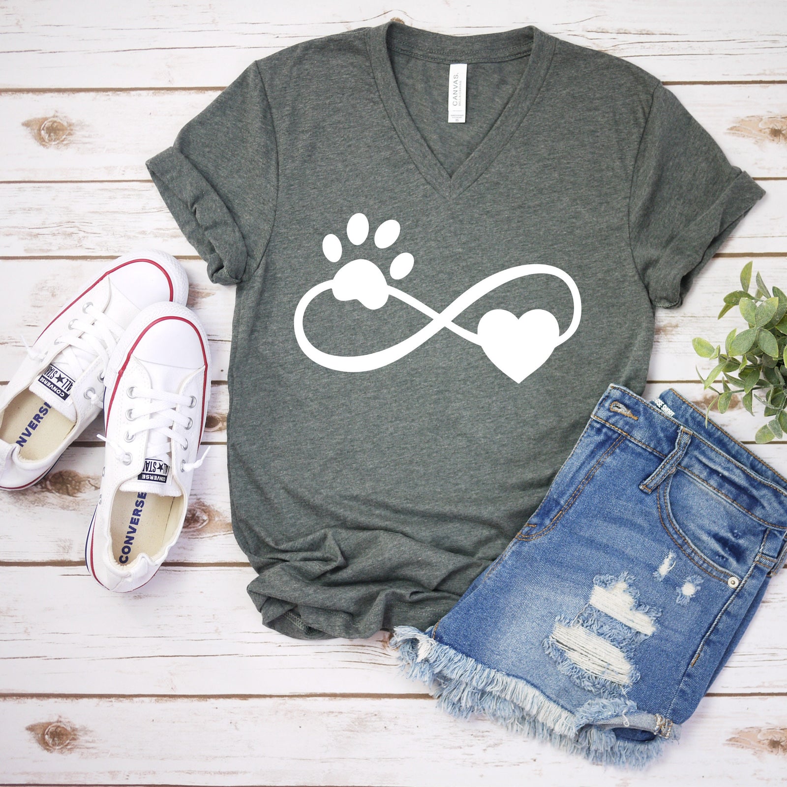 Puppy Paw Infinity Shirt - Dog Lover - Pet Rescue T Shirt