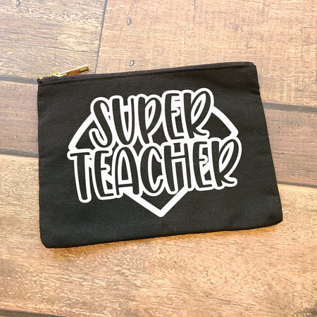 Super Teacher Canvas Cosmetic Bag for Holiday Gifting