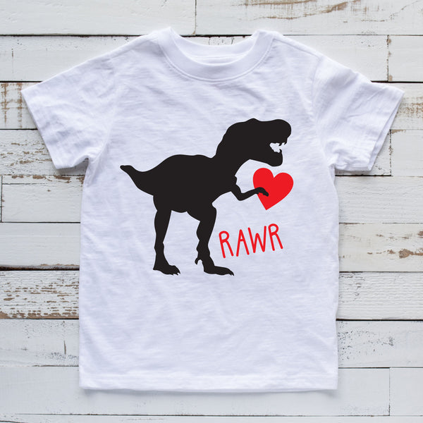 Dinosaur Love T Shirt for Kids - Perfect Valentine Gift