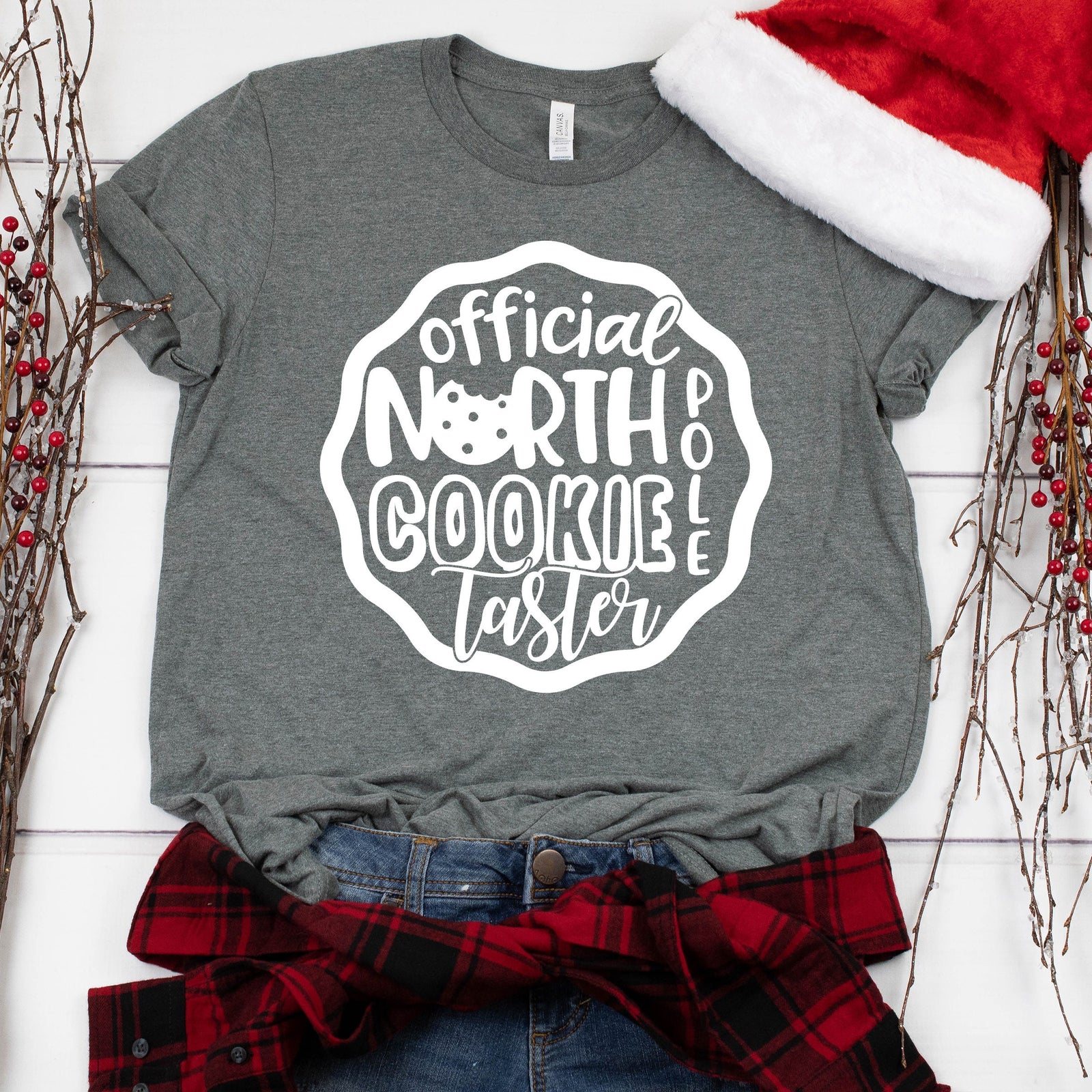 Official North Pole Cookie Taster Christmas T Shirt - Funny Christmas Unisex Shirt - Holiday Couple Matching Shirt - Cute Christmas Shirt